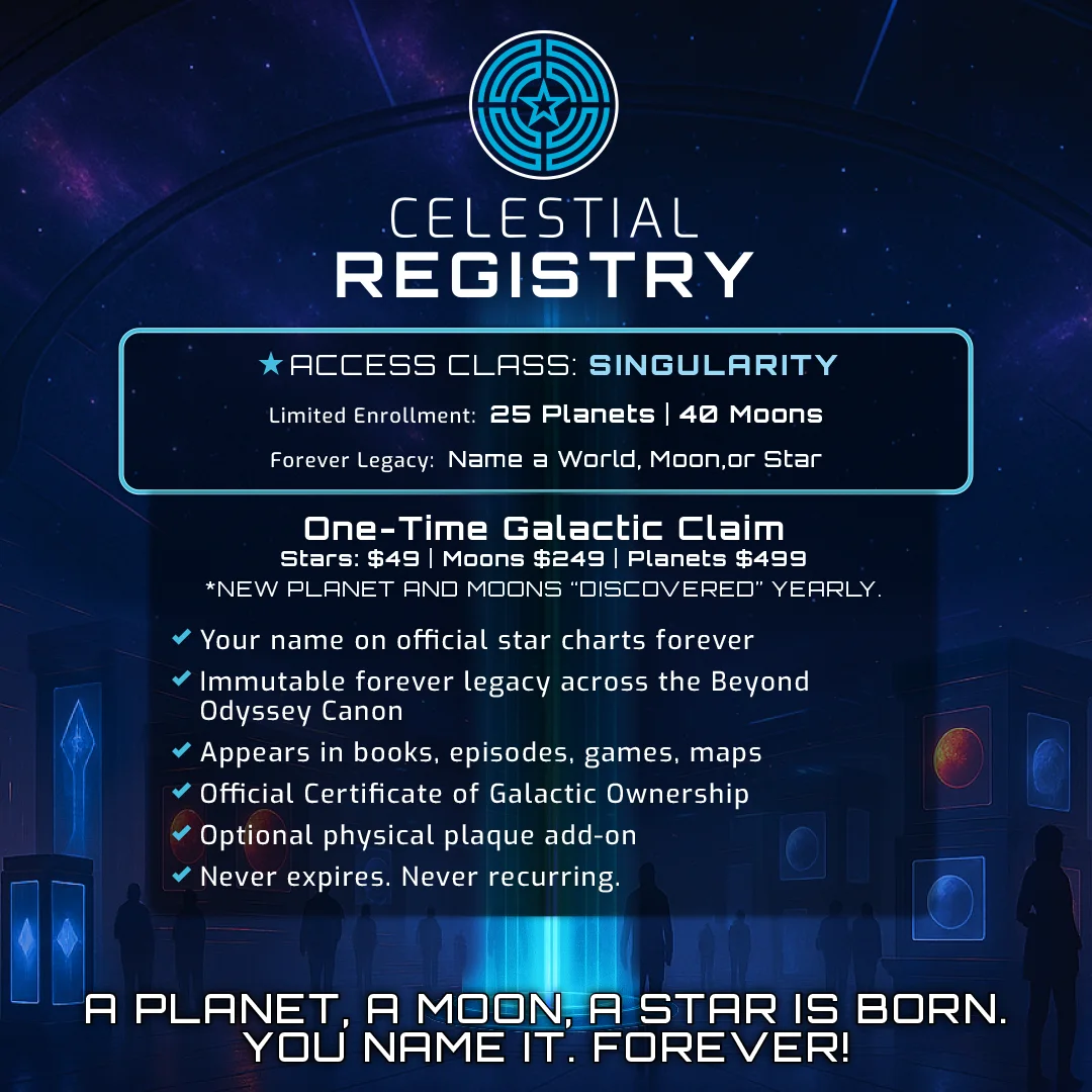 Beyond Odyssey Celestial Registry - Name a Star, Moon, or planet